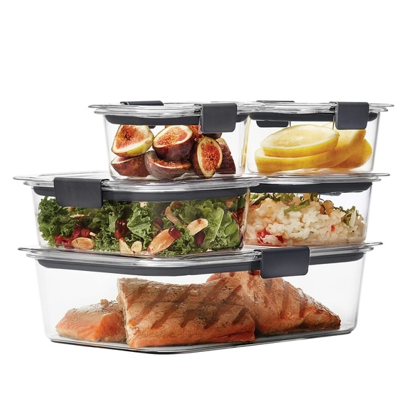 Rubbermaid Brilliance 10 Piece Tritan Stain-Proof Food Storage Variety Set. - Picture 1 of 5